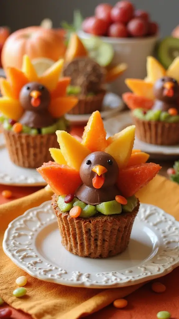 15 Adorable Thanksgiving Snack Ideas Kids Will Love - 1. Turkey Fruit Cups