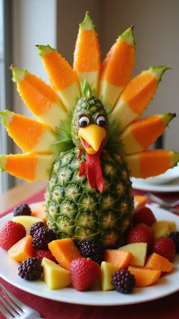 15 Adorable Thanksgiving Snack Ideas Kids Will Love - 10. Fruit Turkey