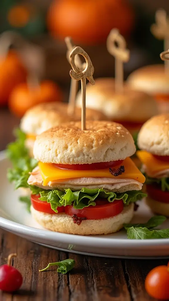 15 Adorable Thanksgiving Snack Ideas Kids Will Love - 9. Turkey Sandwiches on a Stick