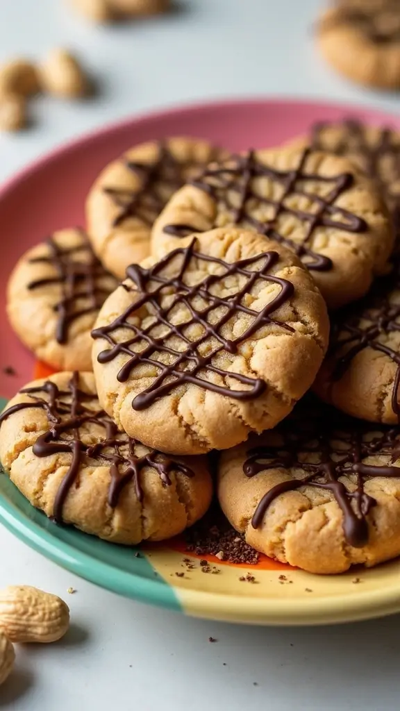 15 Classic Cookie Recipes with a Twist - 4. Peanut Butter Cookies with Dark Chocolate Swirls