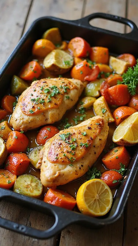 15 Healthy Chicken Dishes That Taste Like a Five-Star Dinner (And They Are Weeknight-Worthy!) - 3. One-Pan Honey Mustard Chicken & Veggies