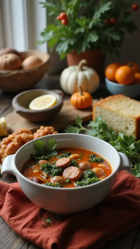 16 Cozy Fall Dinners You Can Make in 30 Minutes or Less - 3. Spicy Sausage and Kale Soup