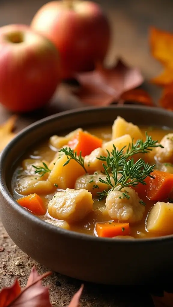 18 One-Pot Cozy Fall Recipes for Lazy Weekend Nights - 10. Apple Cider Chicken Stew