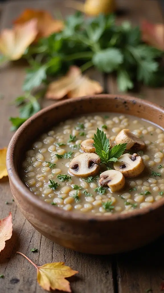 18 One-Pot Cozy Fall Recipes for Lazy Weekend Nights - 13. Mushroom Barley Soup