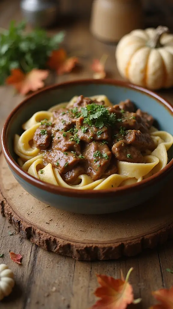 18 One-Pot Cozy Fall Recipes for Lazy Weekend Nights - 14. Beef Stroganoff