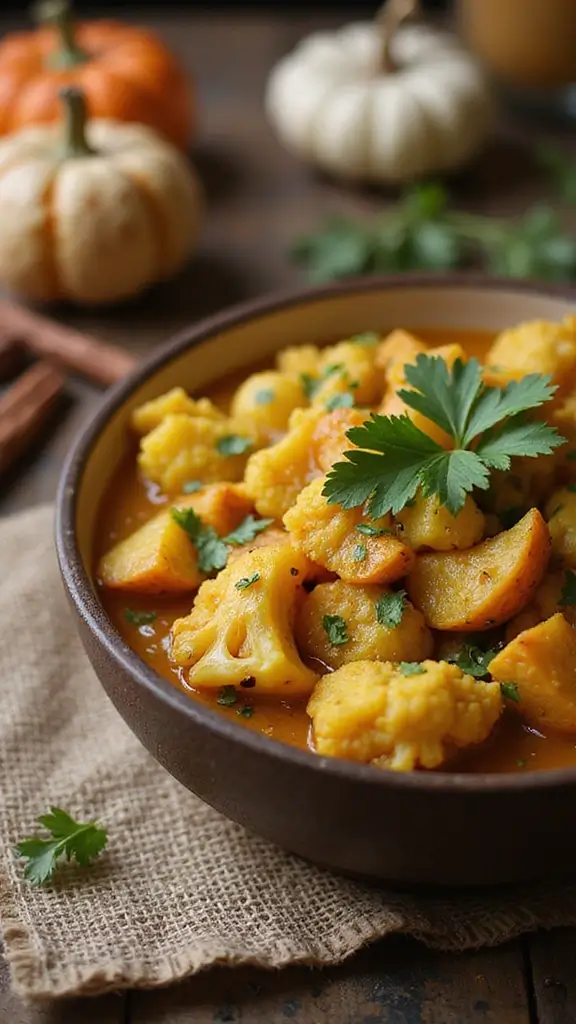 18 One-Pot Cozy Fall Recipes for Lazy Weekend Nights - 17. Curried Potato and Cauliflower