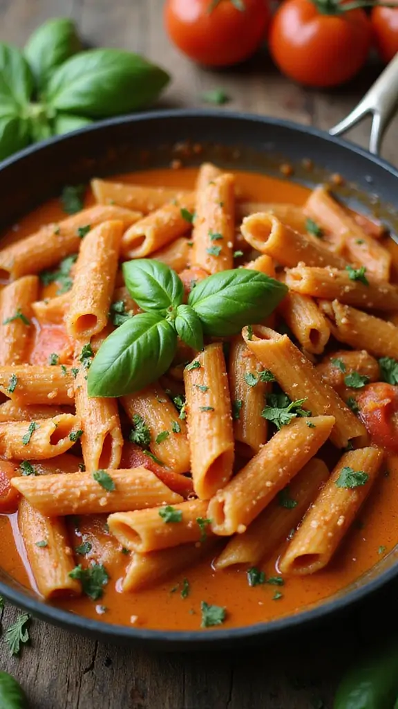 18 One-Pot Cozy Fall Recipes for Lazy Weekend Nights - 7. Creamy Tomato Basil Pasta