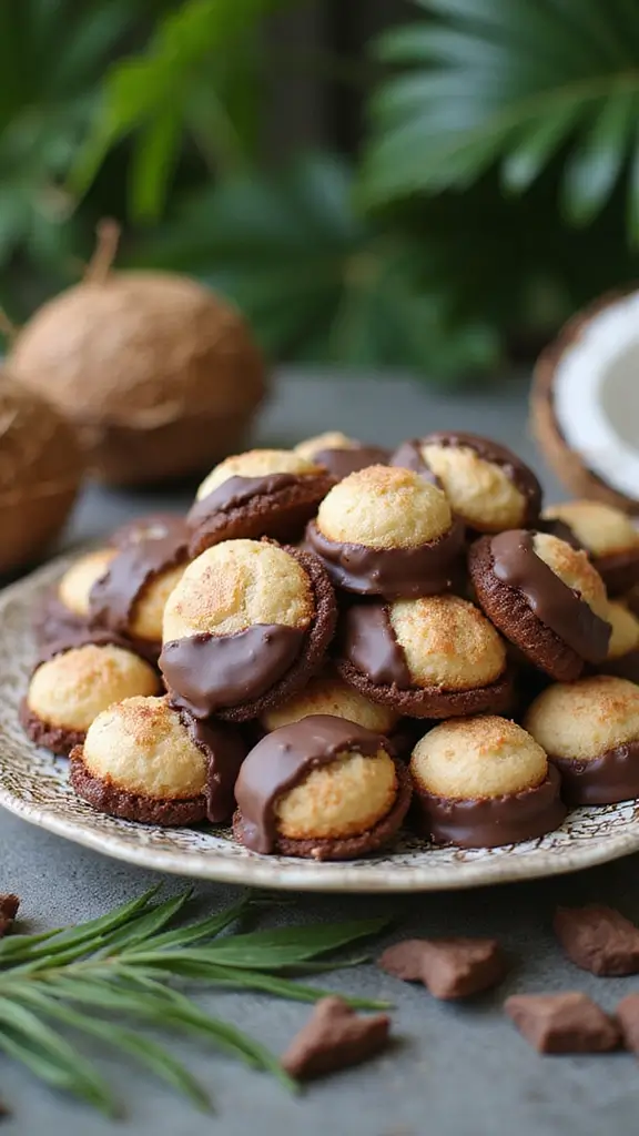 19 Crowd-Pleasing Delicious Desserts for Every Season 19 Crowd-Pleasing Delicious Desserts for Every Season - 7. Chocolate-Dipped Coconut Macaroons
