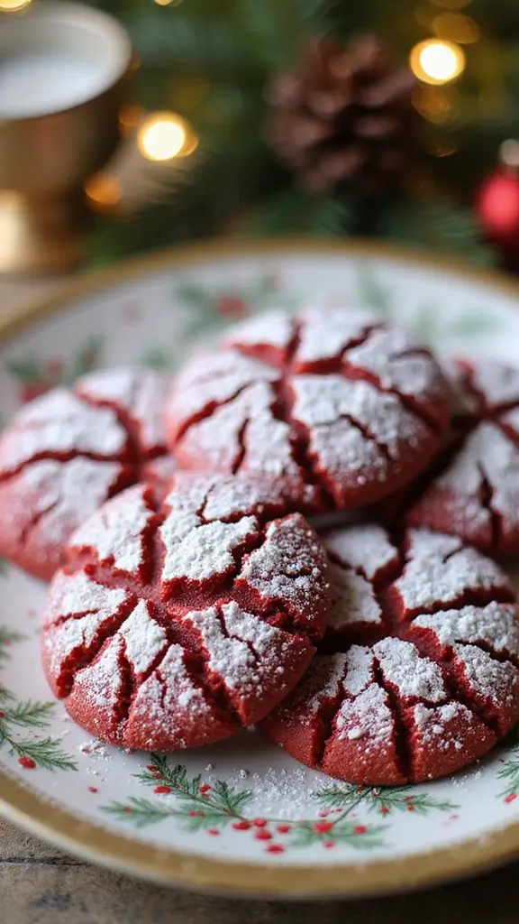19 Heavenly Holiday Cookie Recipes That Will Wow Your Guests This Season - 9. Red Velvet Crinkle Cookies