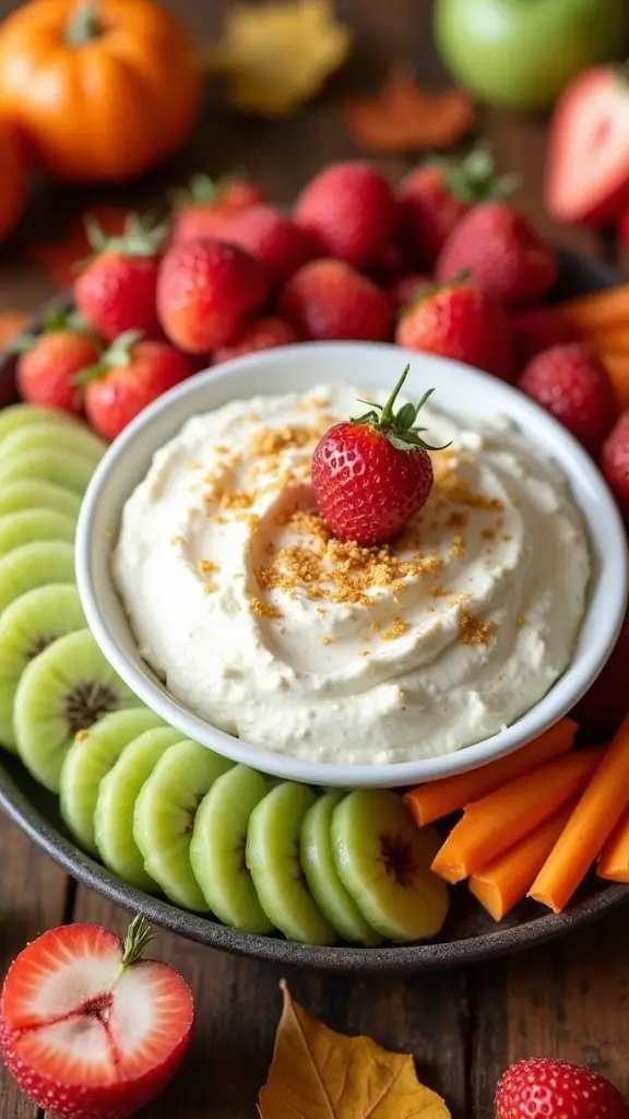 19 Pinterest-Perfect Cute Thanksgiving Snacks for Your Fall Table - 10. Almond Joy Fruit Dip