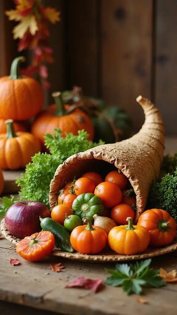 19 Pinterest-Perfect Cute Thanksgiving Snacks for Your Fall Table - 8. Cornucopia of Veggies