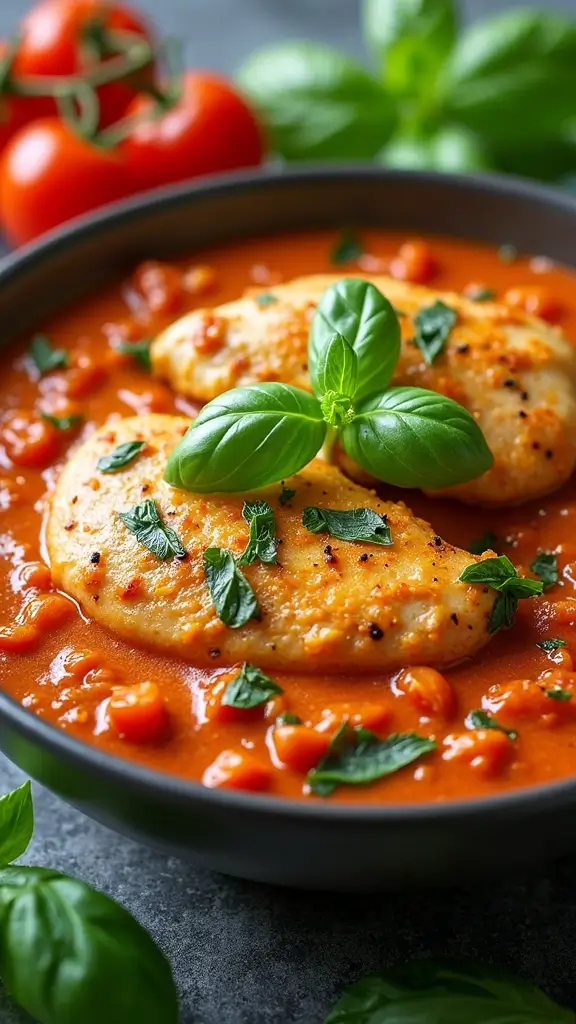 20 Irresistible Creamy Chicken Recipes You Can Make in 20 Minutes - 6. Creamy Tomato Basil Chicken