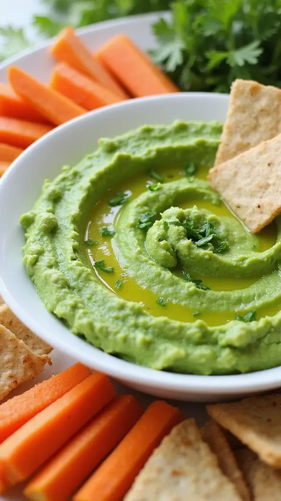 23 Irresistible Seasonal Snacks That Change With the Weather (Spring, Summer, Fall, Winter!) - 1. Spring Pea Hummus
