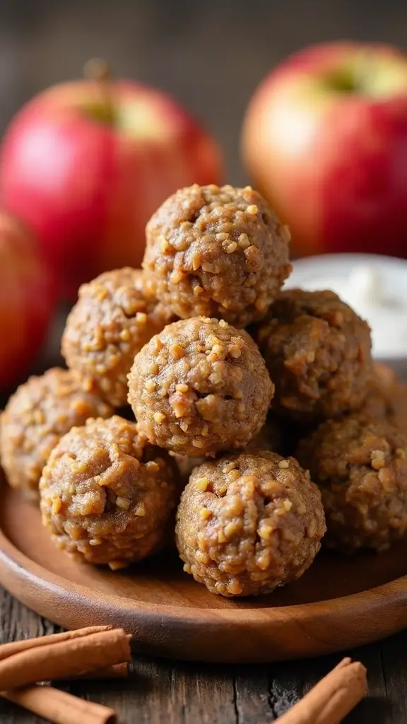 23 Irresistible Seasonal Snacks That Change With the Weather (Spring, Summer, Fall, Winter!) - 10. Apple Cinnamon Energy Bites
