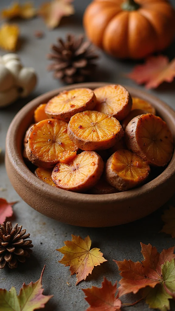 23 Irresistible Seasonal Snacks That Change With the Weather (Spring, Summer, Fall, Winter!) - 12. Maple Roasted Sweet Potatoes