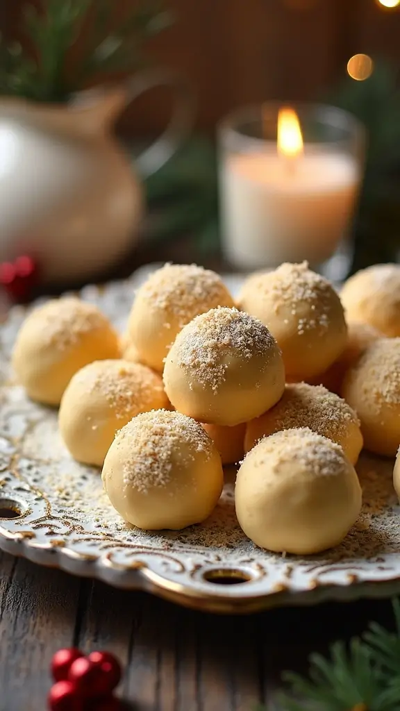 23 Irresistible Seasonal Snacks That Change With the Weather (Spring, Summer, Fall, Winter!) - 19. Eggnog Truffles