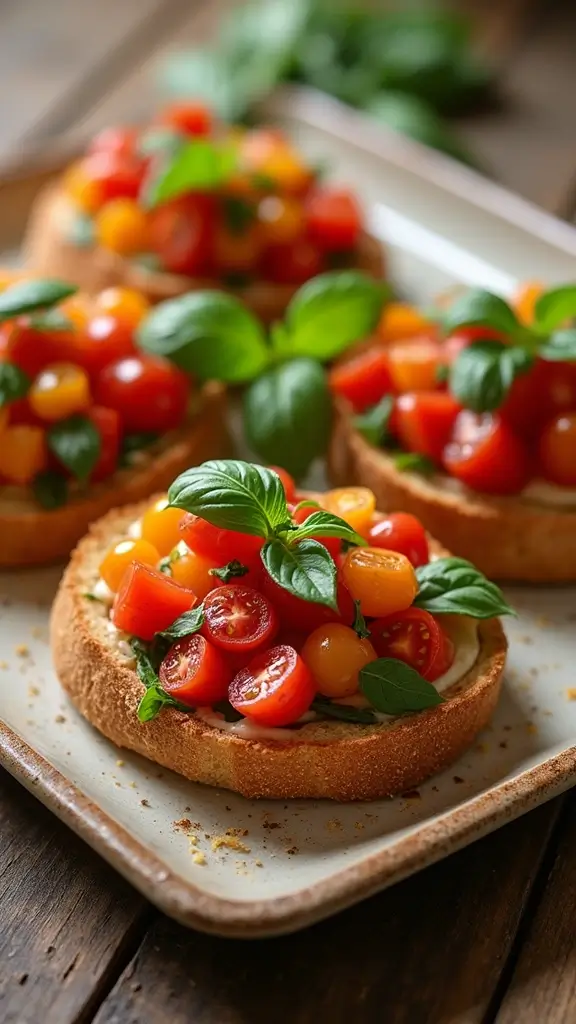 23 Irresistible Seasonal Snacks That Change With the Weather (Spring, Summer, Fall, Winter!) - 2. Lemon Basil Bruschetta