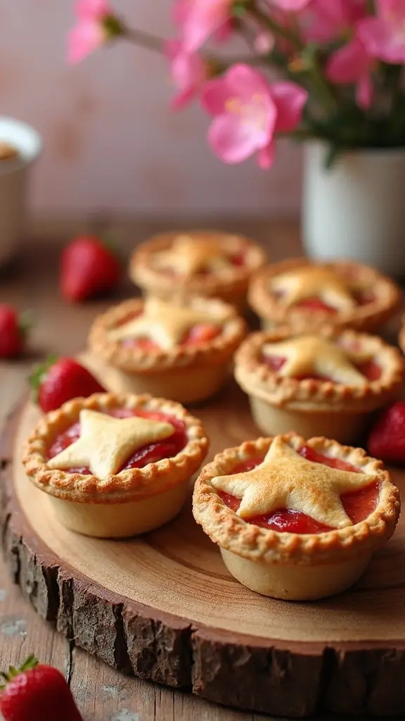 23 Irresistible Seasonal Snacks That Change With the Weather (Spring, Summer, Fall, Winter!) - 3. Strawberry Rhubarb Mini Pies
