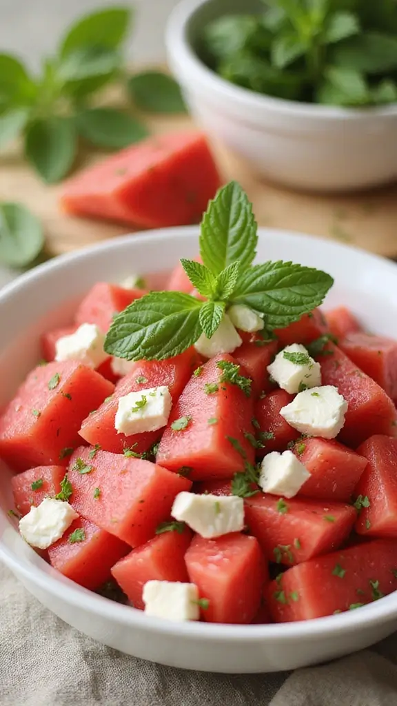 23 Irresistible Seasonal Snacks That Change With the Weather (Spring, Summer, Fall, Winter!) - 5. Watermelon Feta Salad