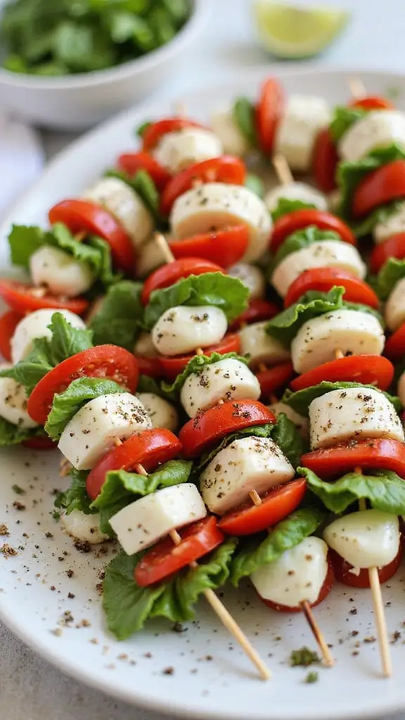23 Irresistible Seasonal Snacks That Change With the Weather (Spring, Summer, Fall, Winter!) - 6. Caprese Salad Bites
