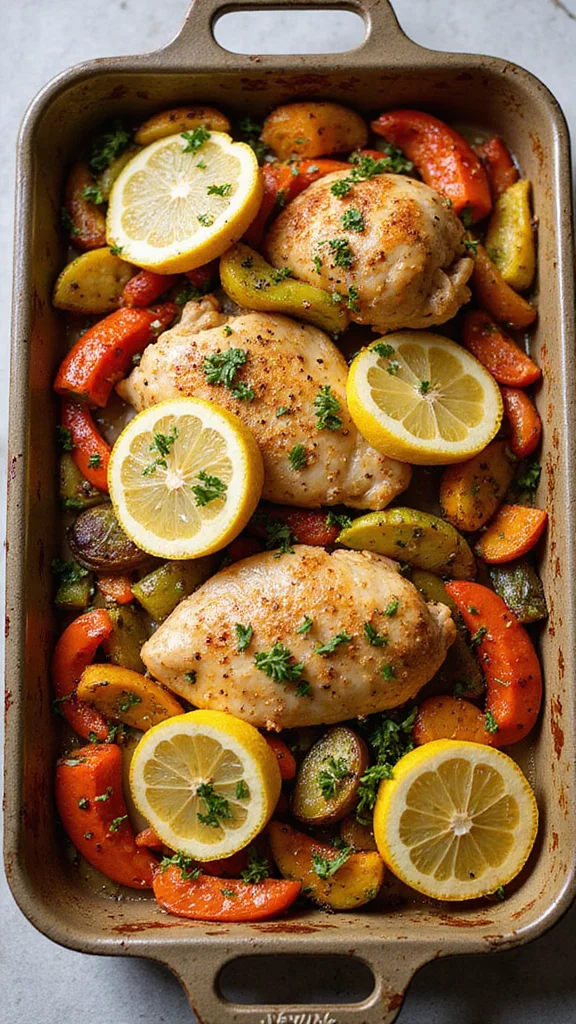 25 Quick Dinner Recipes for Fast Weeknights - 1. One-Pan Lemon Garlic Chicken and Vegetables