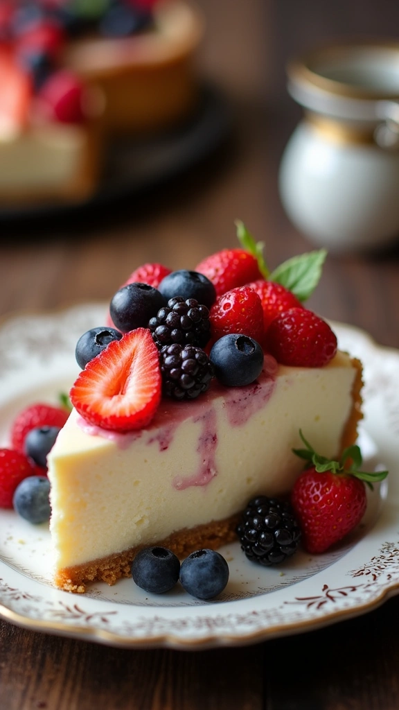 Himmlisch süß: 17 Dessert Rezepte, die wie aus dem Café schmecken Himmlisch süß: 17 Dessert Rezepte, die wie aus dem Café schmecken - 15. Cheesecake mit Beeren