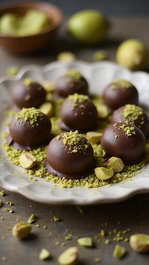 Himmlisch süß: 17 Dessert Rezepte, die wie aus dem Café schmecken Himmlisch süß: 17 Dessert Rezepte, die wie aus dem Café schmecken - 7. Pistazien-Schokoladentrüffel