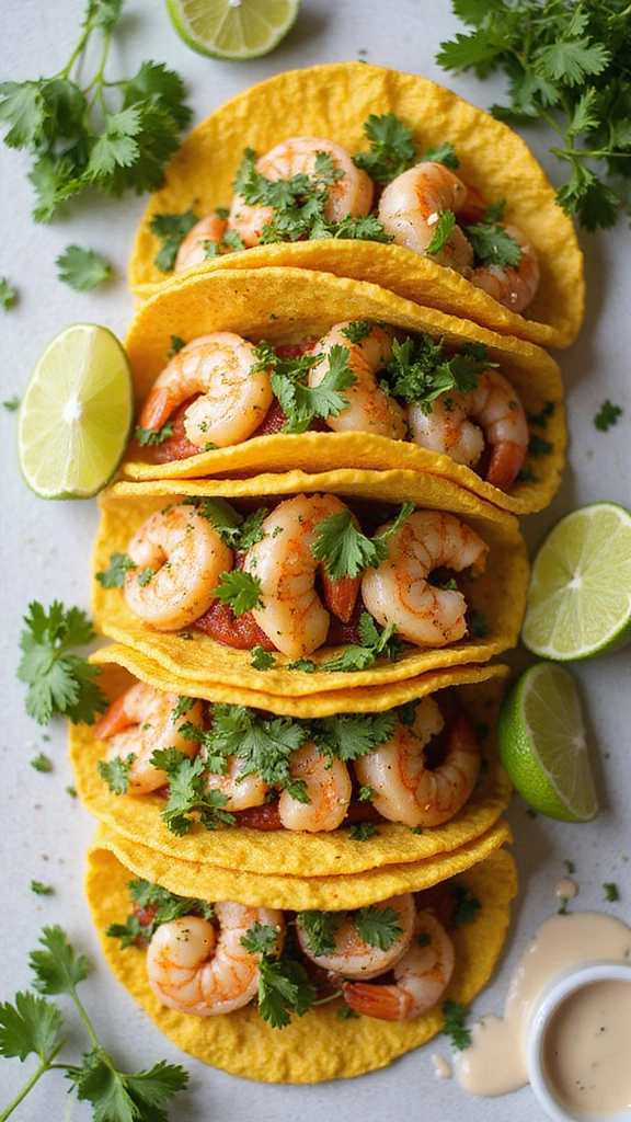Refreshing & Easy Food and Drinks You Can Make in Under 10 Minutes - 10. Easy Garlic Shrimp Tacos