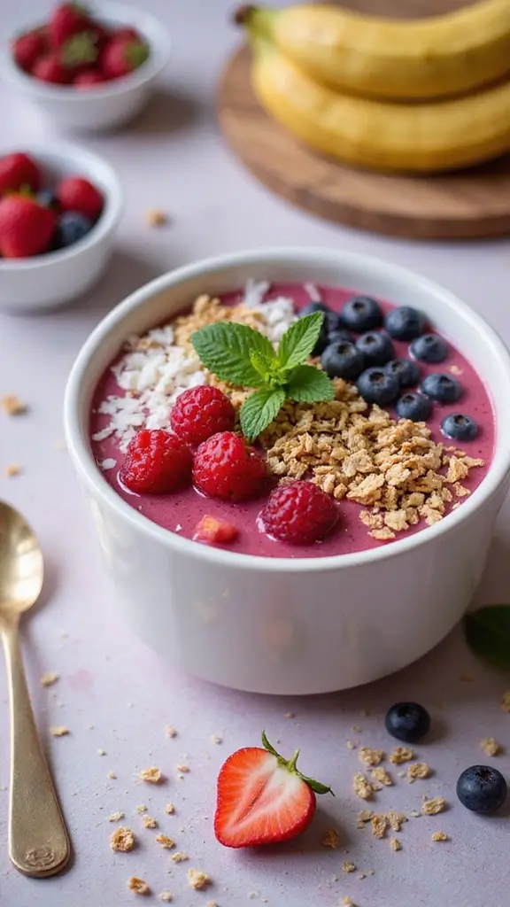 Refreshing & Easy Food and Drinks You Can Make in Under 10 Minutes - 3. Berry Smoothie Bowl