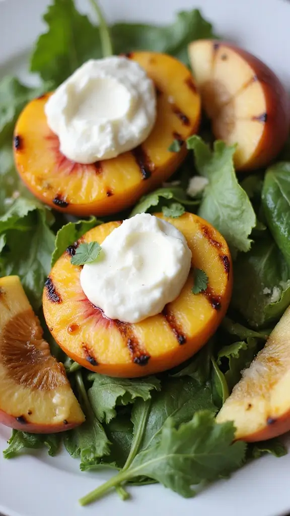 Refreshing & Easy Food and Drinks You Can Make in Under 10 Minutes - 7. Grilled Peach and Burrata Salad