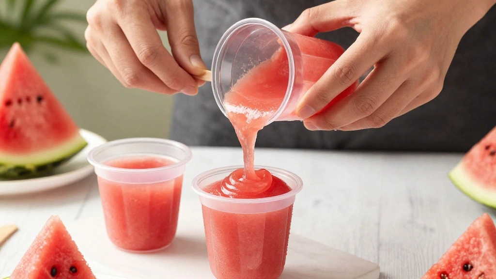 DIY Watermelon Popsicles: A Sweet, Healthy Snack Your Kids Will Love - Step 4: Fill the Popsicle Molds 1