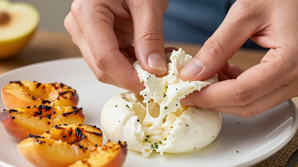 Grilled Peaches with Honey & Burrata: The Perfect Summer Dessert - Step 5: Prepare the Burrata 1