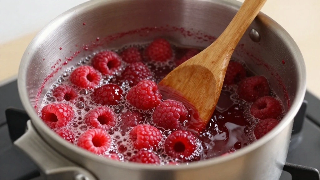 How to Make a Light and Fluffy Raspberry Angel Food Cake Dessert - Step 7: Prepare Raspberry Sauce 1