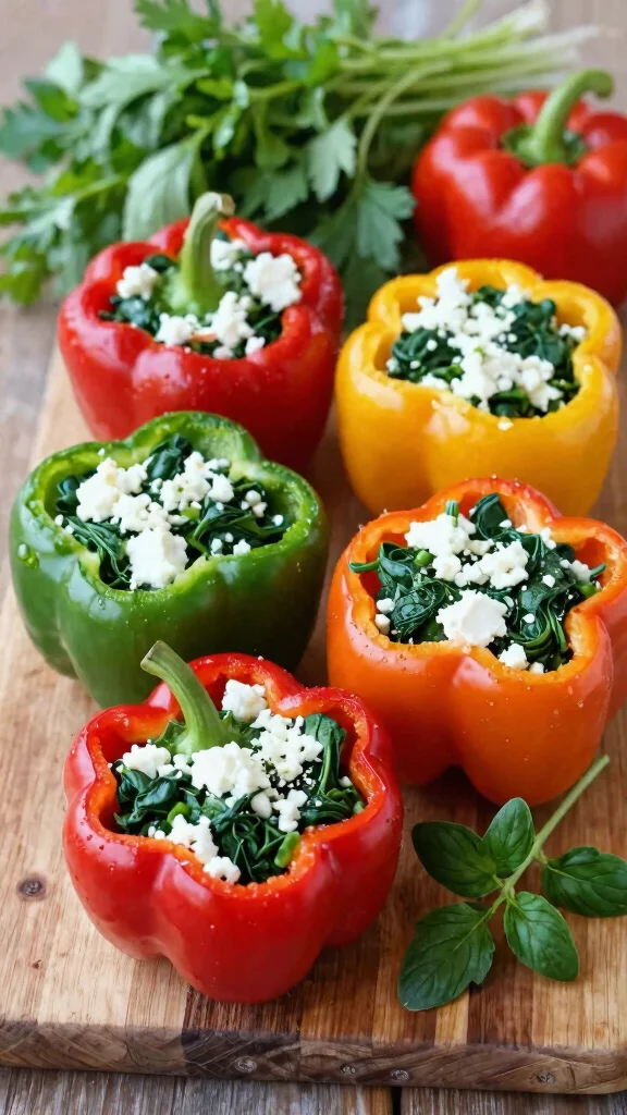 15 Delicious Healthy Recipes for Diabetics That Will Make You Forget Sugar! - 5. Spinach and Feta Stuffed Peppers 1