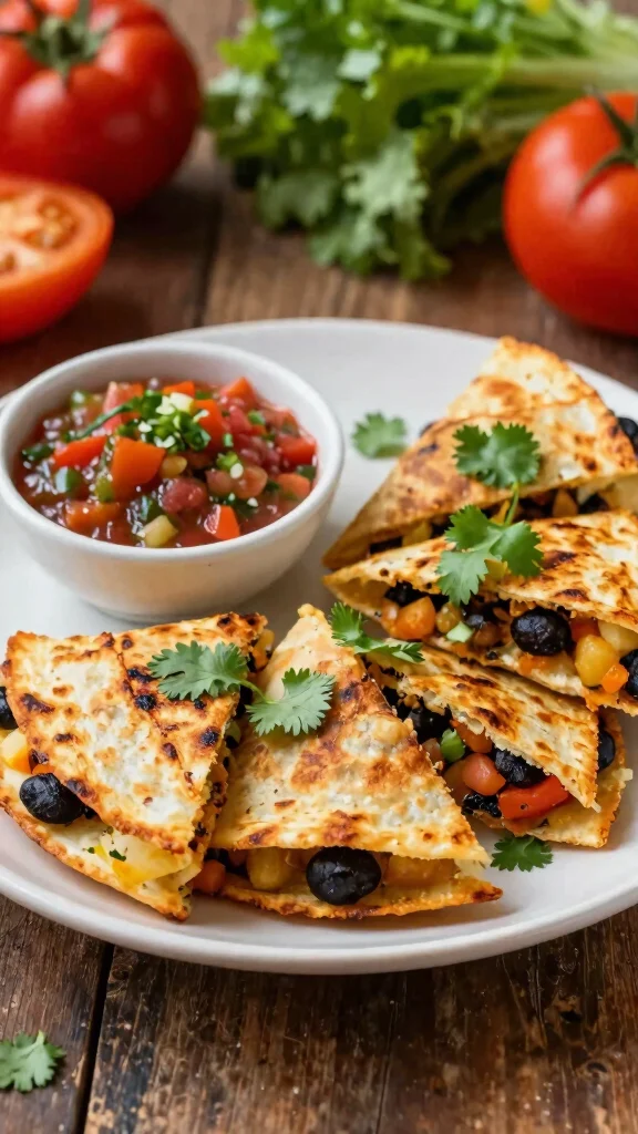 15 Irresistible Mexican-Inspired Dinner Recipes for Diabetics (Say Goodbye to Carb Crashes!) - 10. Grilled Veggie and Black Bean Quesadilla 1