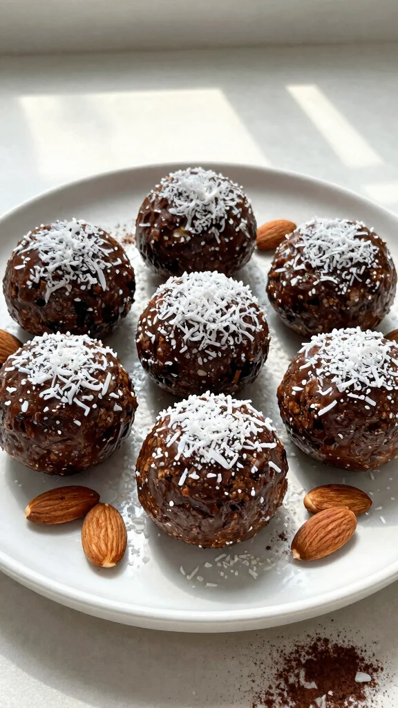 17 Sugar-Free Desserts That Satisfy Your Sweet Tooth Without the Sugar Spikes! - 11. Chocolate Coconut Energy Balls 1
