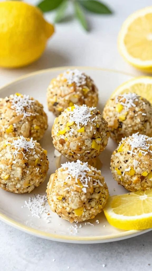 17 Sugar-Free Desserts That Satisfy Your Sweet Tooth Without the Sugar Spikes! - 5. Lemon Coconut Energy Bites 1