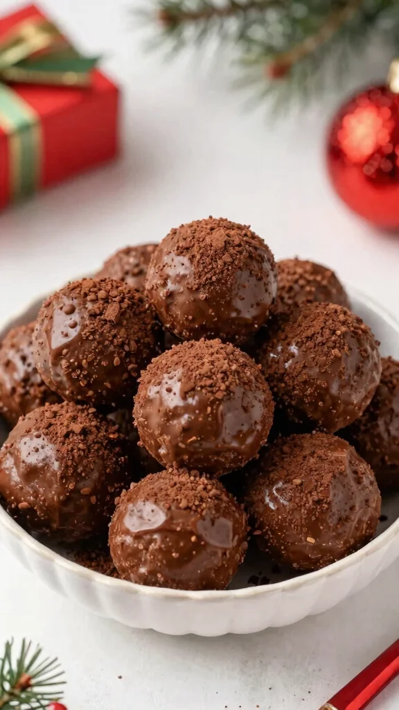 20 Scrumptious Low-Carb Seasonal Holiday Desserts Your Family Will Love (You’ll Be Shocked by #11!) - 16. Chocolate Eggnog Protein Balls 1