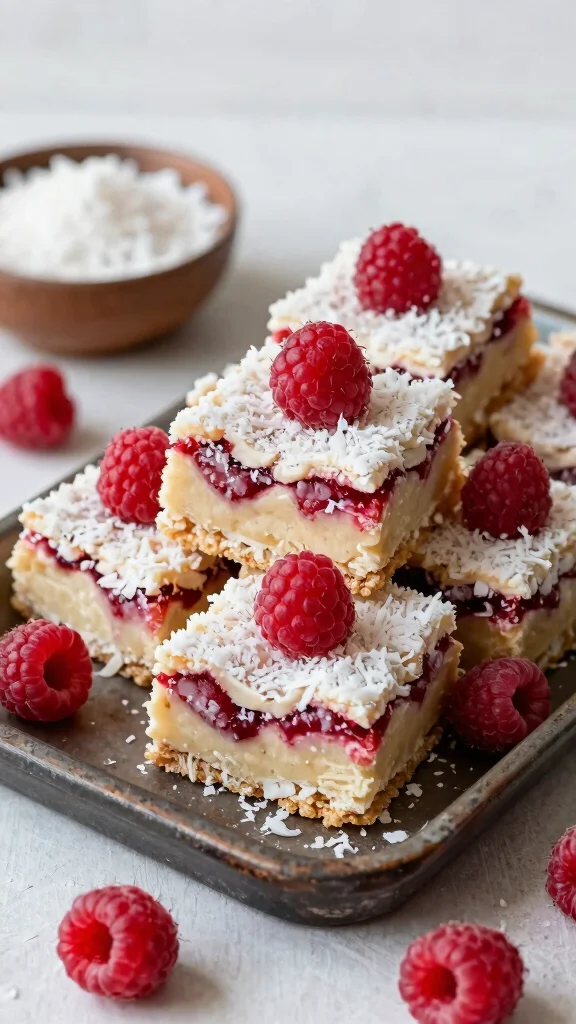 20 Sugar-Free Desserts That Are Low Carb & Irresistibly Delicious (Don't Miss #11!) - 8. Raspberry Coconut Bars 1