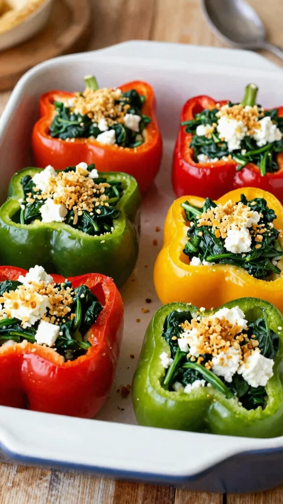 21 Delicious Healthy Recipes for Diabetics That Will Save You Hours! - 3. Spinach & Feta Stuffed Peppers 1