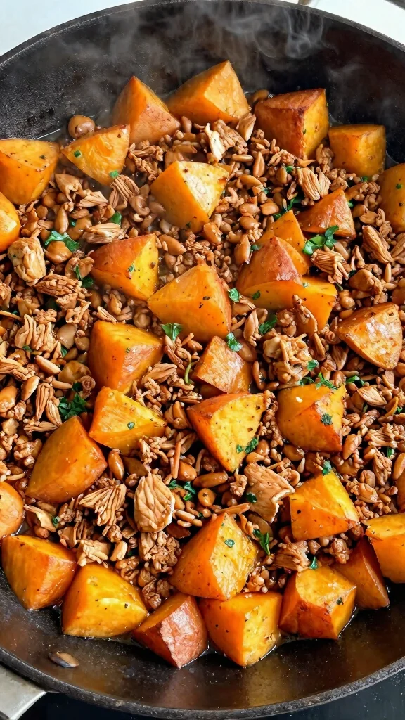 25 Quick and Easy Diabetes Dinner Recipes That Are Perfect for Busy Nights! - 10. Turkey and Sweet Potato Skillet 1