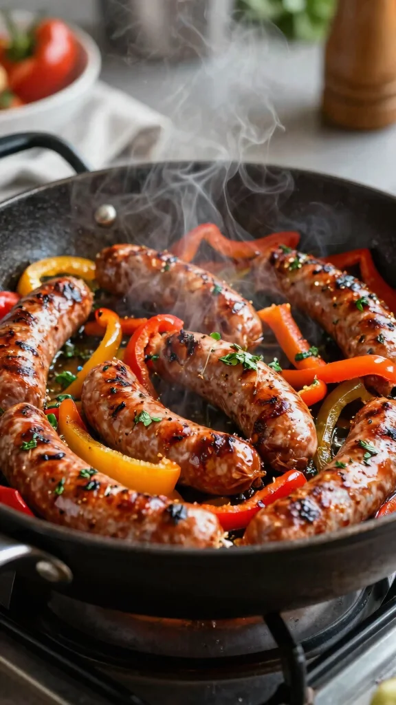 25 Quick and Easy Diabetes Dinner Recipes That Are Perfect for Busy Nights! - 23. Italian Sausage and Peppers Skillet 1