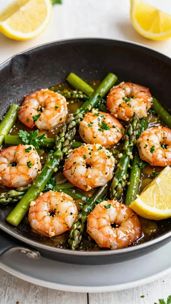 25 Quick and Easy Diabetes Dinner Recipes That Are Perfect for Busy Nights! - 3. One-Pan Garlic Shrimp and Asparagus 1