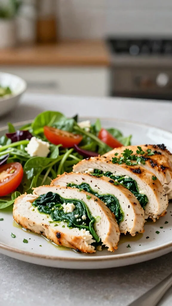 29 Diabetes Dinner Recipes That Keep Blood Sugar Stable - 6. Spinach and Feta Stuffed Chicken Breast 1