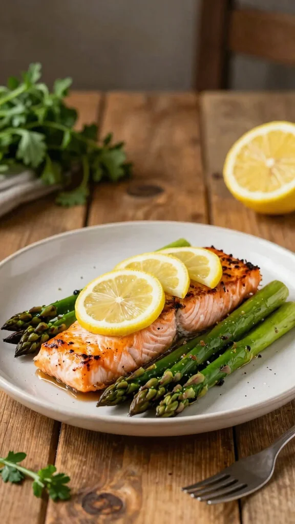 7-Day Diet for Diabetes Plan to Control Blood Sugar Naturally - Day 4: Baked Salmon with Asparagus 1