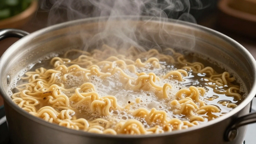Fiery Chicken Ramen with Creamy Garlic Sauce: A Spicy Twist on a Classic - Step 2: Cook the Noodles 1