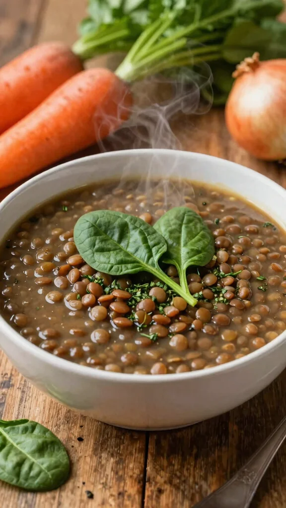 Unlock the Secrets to a Balanced Diabetes Diet with This 7-Day Plan! - Day 4: Lentil Soup with Spinach 1